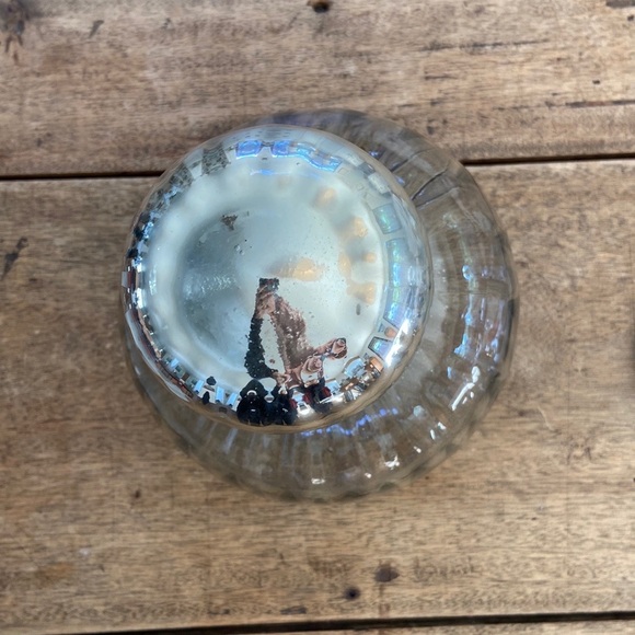 Vintage Mexican Handblown Jar with Mercury Glass Lid - Picture 3 of 9